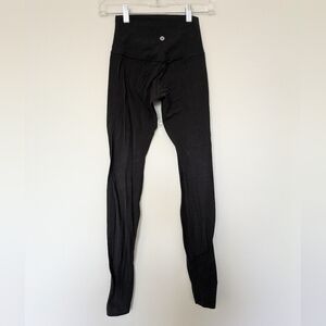 Lululemon Black Align Leggings Sz 2 W Slight Seam Unraveling
